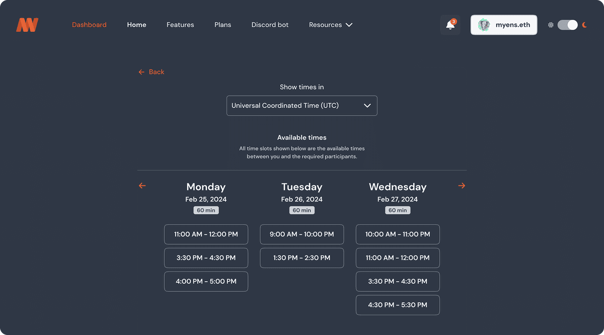 Group scheduling without back-and-forth